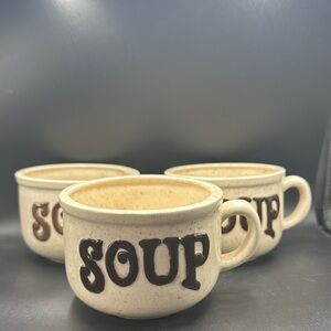 Vtg Cream Soup Mug Set of 3